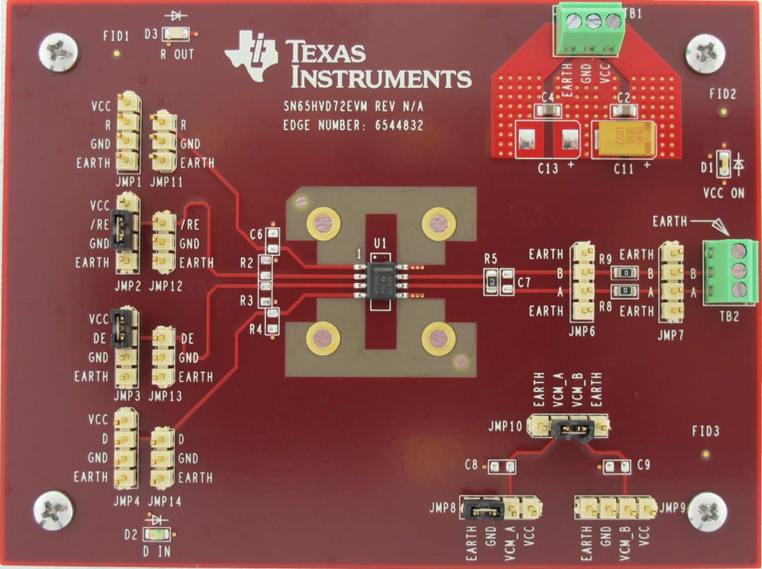 Mechanical Drawing - Texas Instruments SN65HVD72EVM Evaluation Module