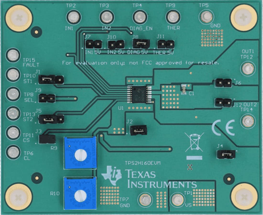 Mechanical Drawing - Texas Instruments TPS2H160-Q1 Dual Switch Evaluation Module