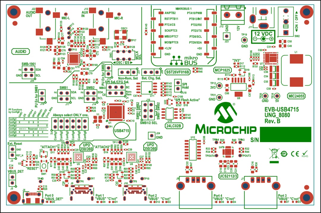 Mechanical Drawing - Microchip Technology EVB-USB4715 Evaluation Kit