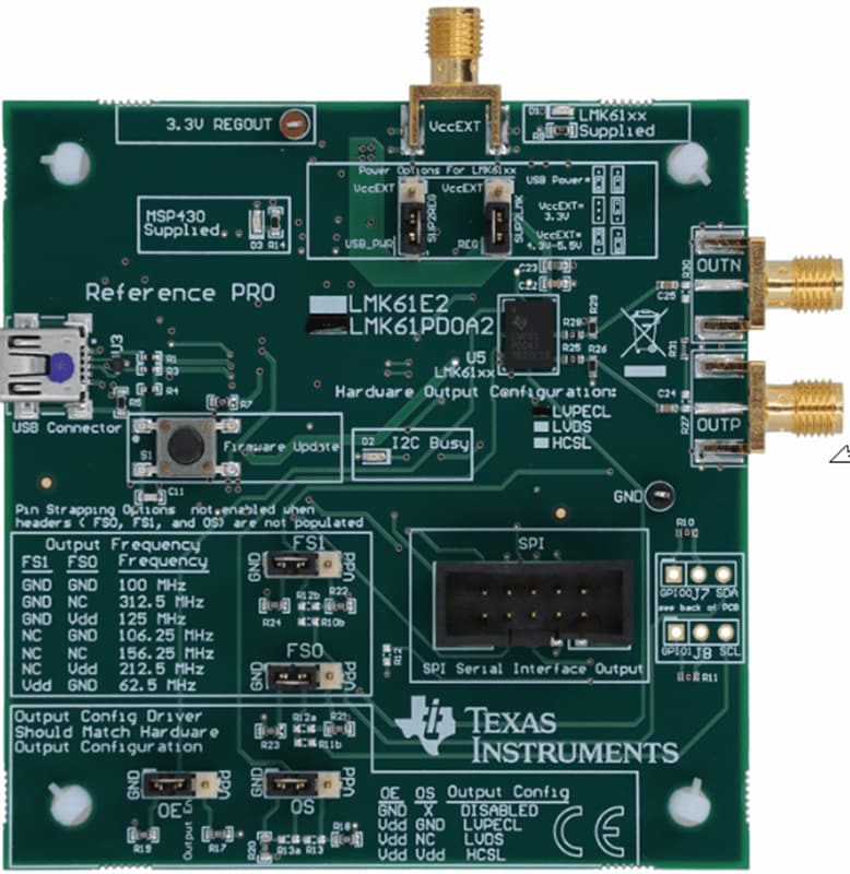 Mechanical Drawing - Texas Instruments LMX2572EVM RF Synthesizer Evaluation Module