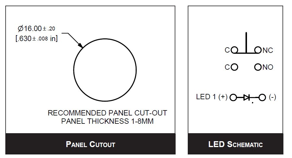 Schematic - E-Switch PVA3 Anti-Vandal Switches