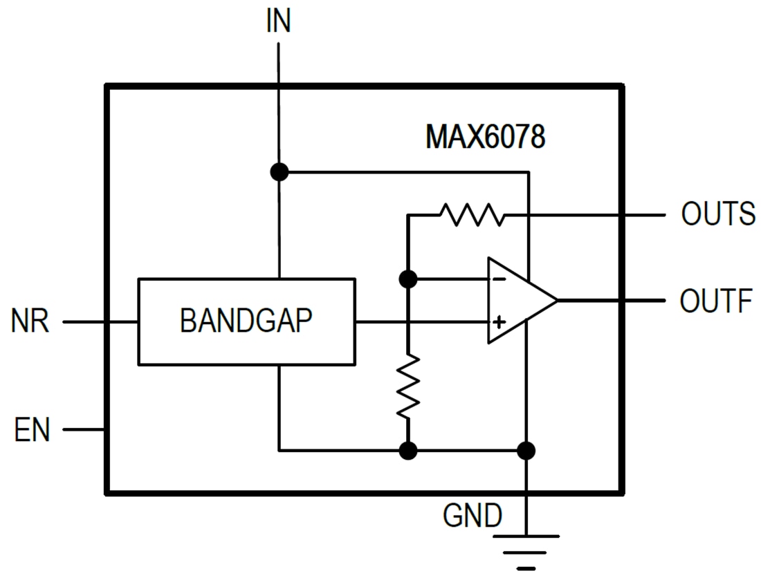 Block Diagram - Analog Devices / Maxim Integrated MAX6078 Precision Voltage Reference