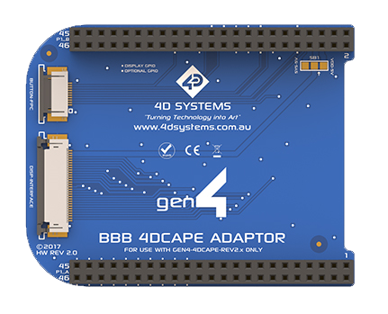 4D Systems gen4-4DCAPE Series TFT LCD Display Capes