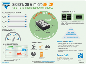 Infographic - Vishay microBRICK® DC/DC Regulator Modules