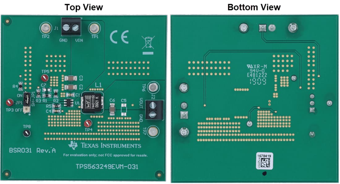 Mechanical Drawing - Texas Instruments TPS563249EVM-031 Regulator Evaluation Module