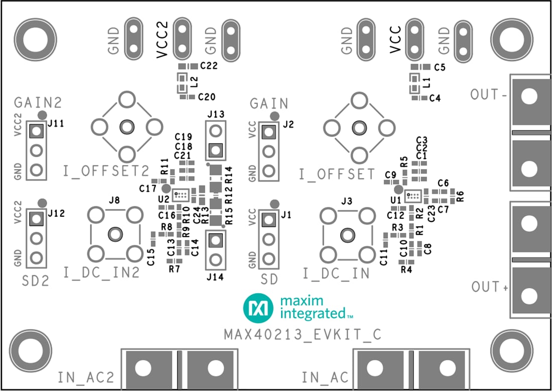 Mechanical Drawing - Analog Devices Inc. MAX40213EVKIT Evaluation Kit