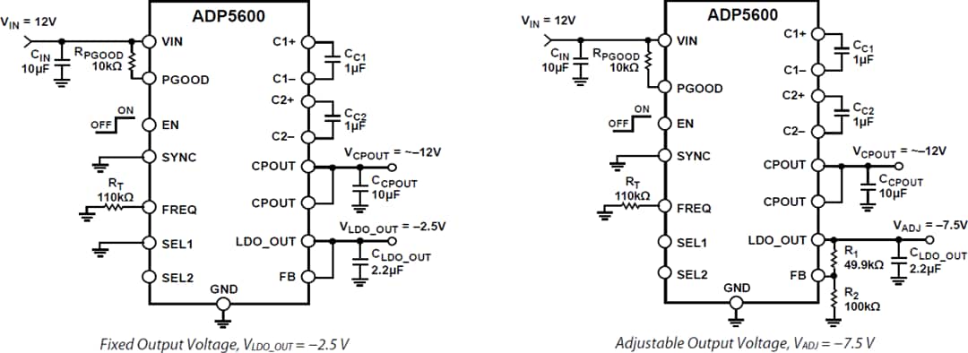 Analog Devices Inc. ADP5600 Interleaved Inverting Charge Pump