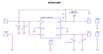 Schematic - Diodes Incorporated AP22913x-EVM Evaluation Boards