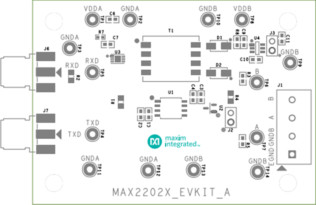 Mechanical Drawing - Analog Devices Inc. MAX2202X Evaluation Kit