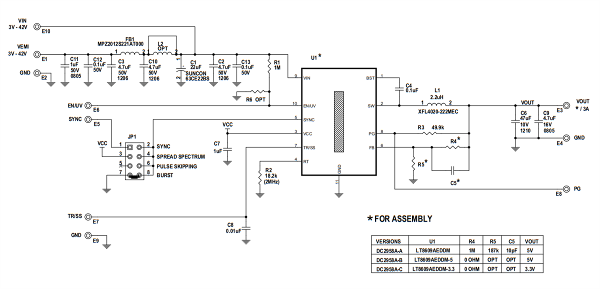 Schematic - Analog Devices Inc. LT8609 Demo Boards (DC2958A-A/B/C)