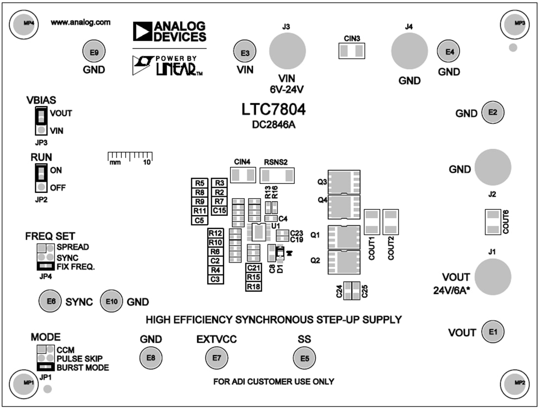 Mechanical Drawing - Analog Devices Inc. DC2846A Demonstration Circuit for LTC7804