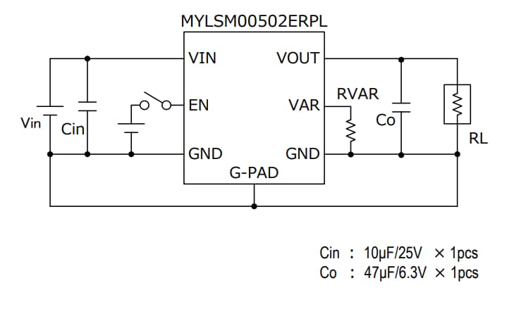 Application Circuit Diagram - Murata Electronics MYLSM DC-DC Converters