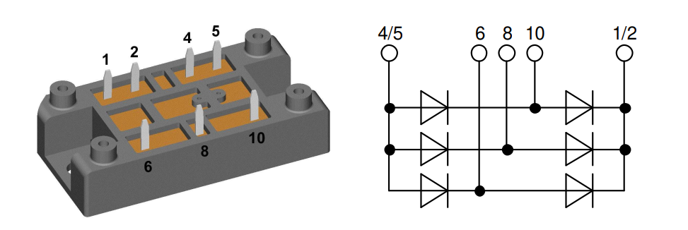 Location Circuit - IXYS MDMA120U1600VA Standard Rectifier Module