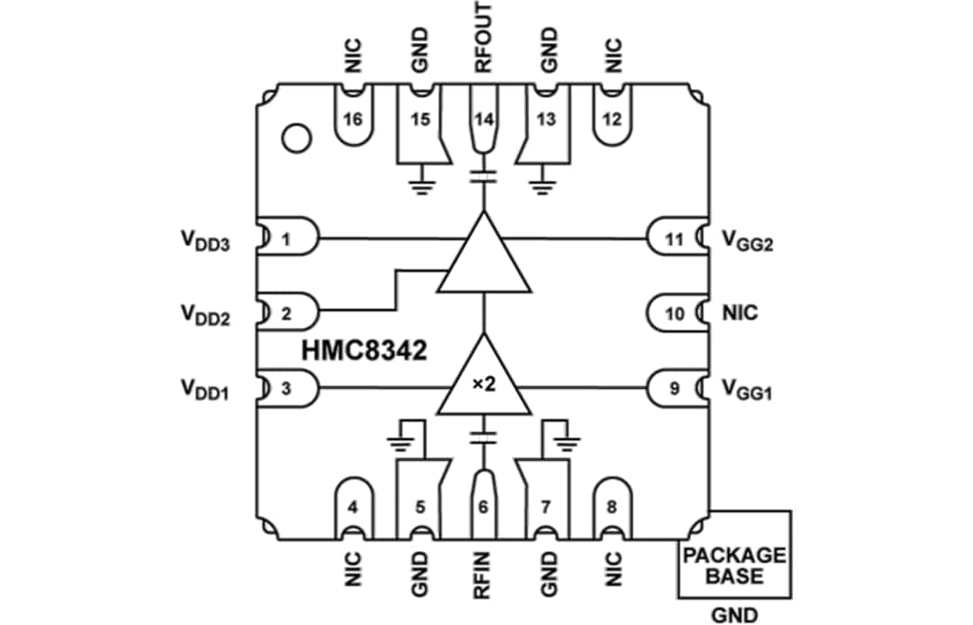 Block Diagram - Analog Devices Inc. HMC8342 x2 Active Broadband Frequency Multiplier
