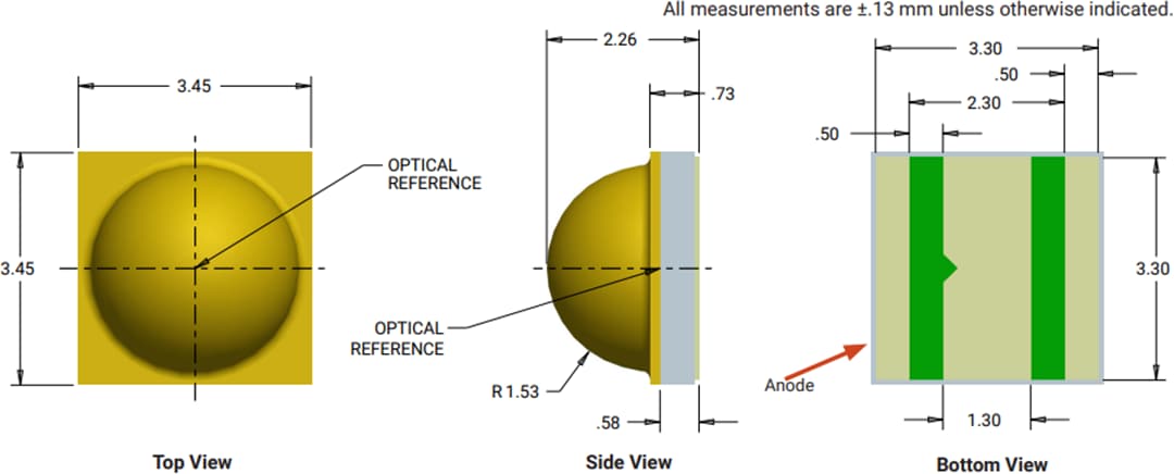 Mechanical Drawing - Cree LED XLamp® XP-G3 S Line Photo Red LEDs
