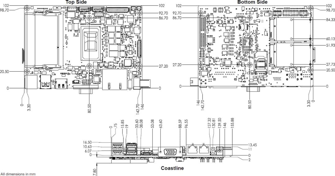 Mechanical Drawing - Advantech MIO-5272 3.5