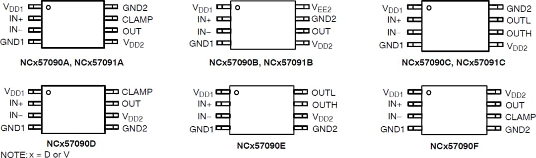 Mechanical Drawing - onsemi NCD57090 & NCV57090 IGBT/MOSFET Gate Drivers