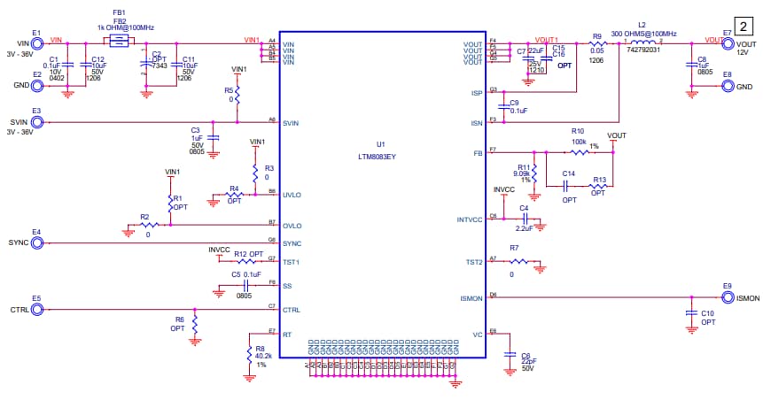 Schematic - Analog Devices Inc. LTM8083 Demo Board DC2859A