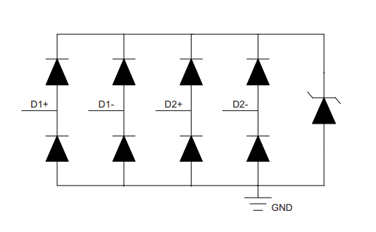 Block Diagram - Texas Instruments TPDxE05U06/TPDxE05U06-Q1 TVSs