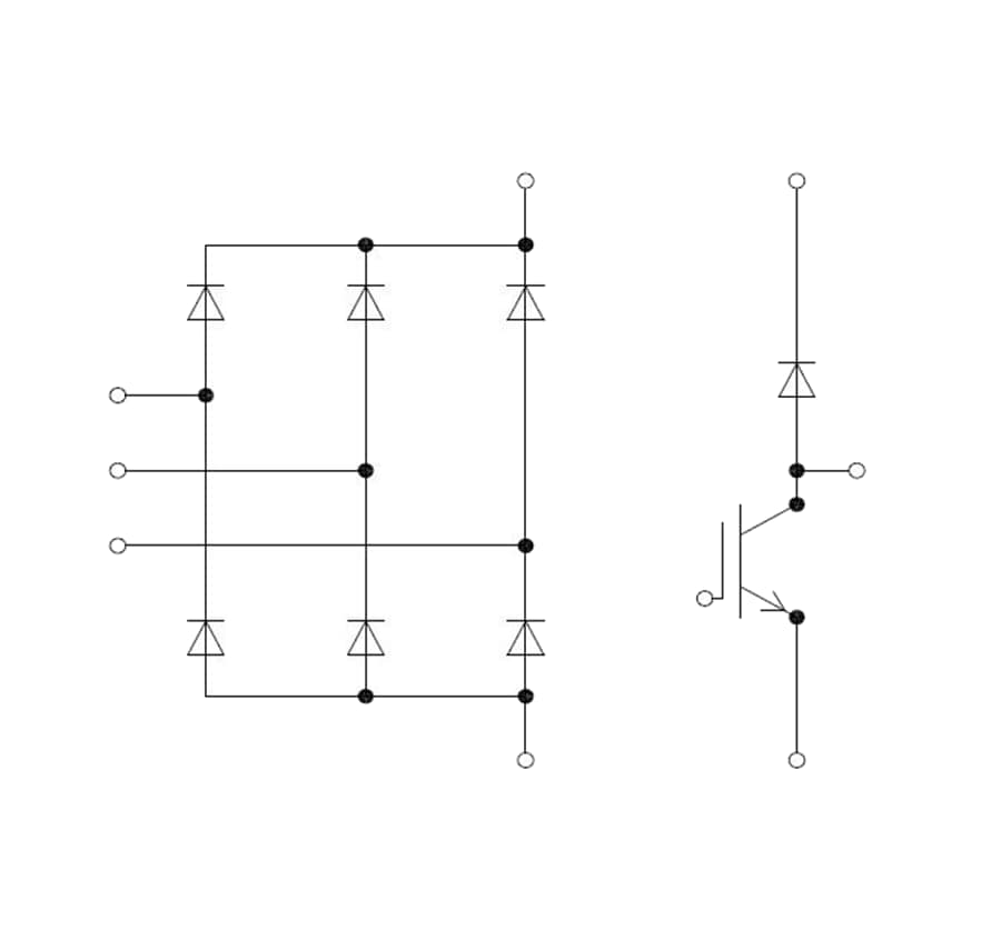 Application Circuit Diagram - Infineon Technologies DDB6U180N16RR 1600V Diode Bridge Module