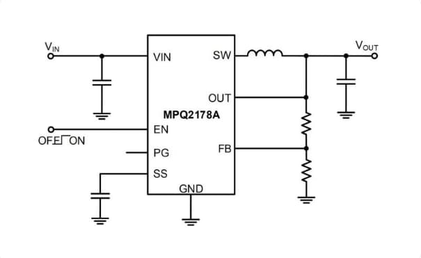 Application Circuit Diagram - Monolithic Power Systems (MPS) MPQ2178A Synchronous Step-Down Converters