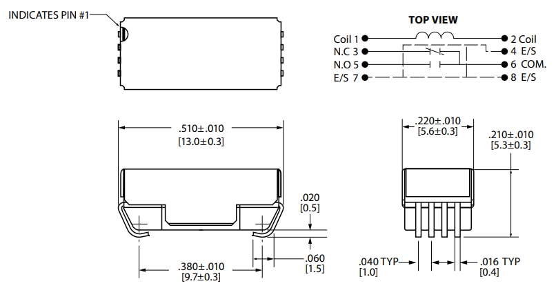 Coto Technology 9853 Series Surface Mount Reed Relays