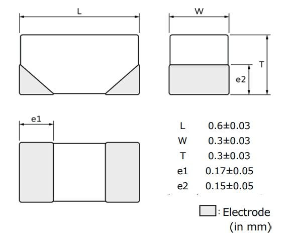 Mechanical Drawing - Murata Electronics BLH03 Noise Filters