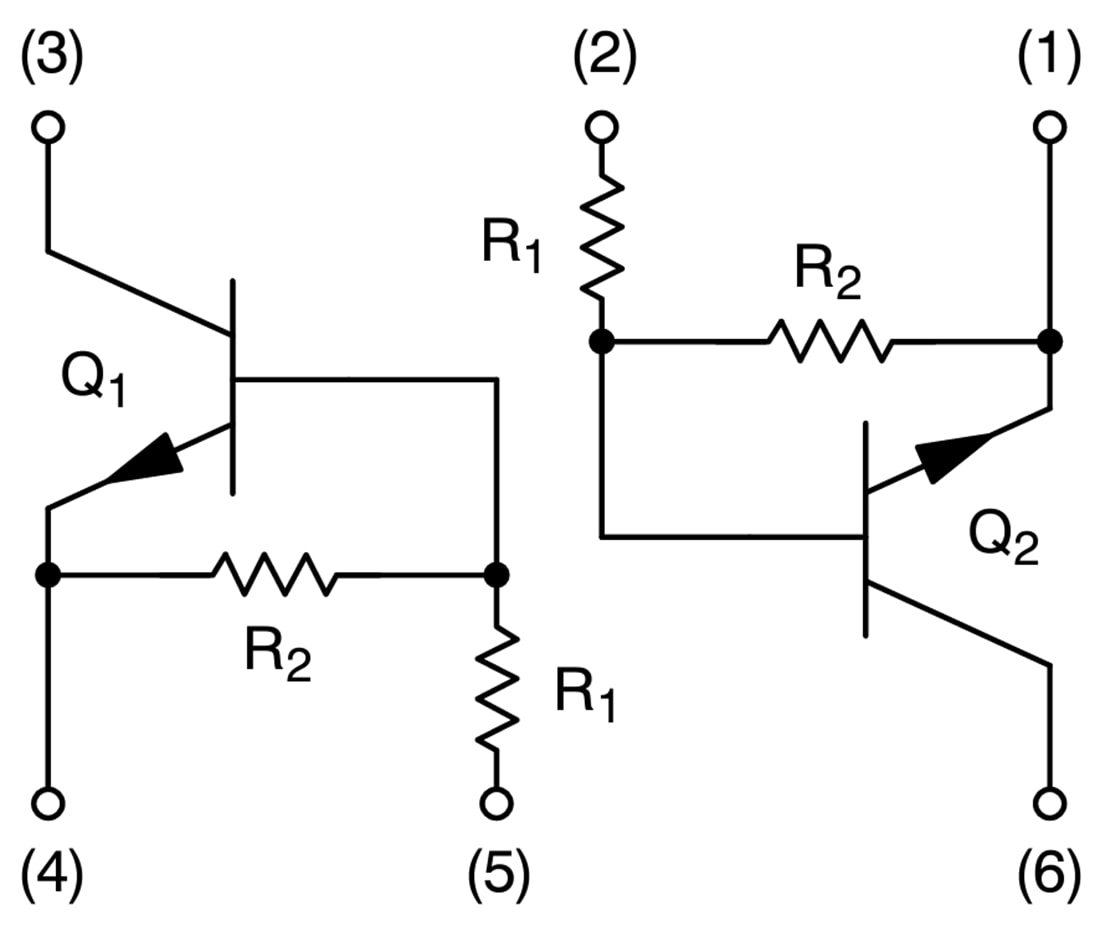 Schematic - onsemi Dual NPN Bipolar Digital Transistors