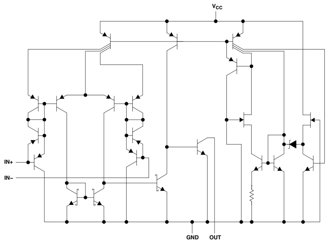 Schematic - Texas Instruments TLV1391 Single Differential Comparators