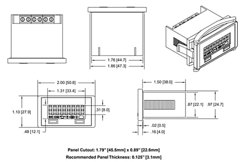 Chart - Trumeter 6300 Series Electronic LCD Counters