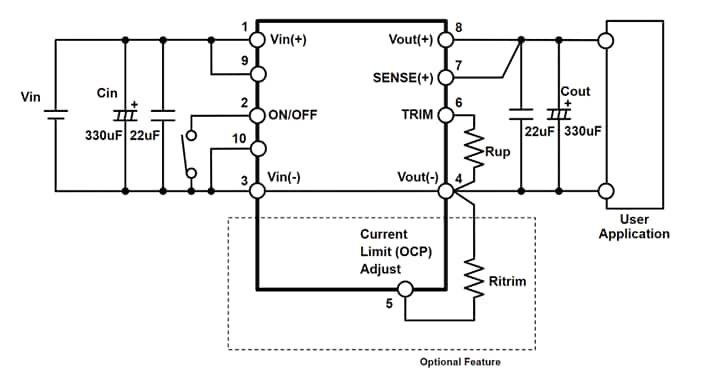 Application Circuit Diagram - TDK-Lambda RGB DC-DC Step-Down Converters