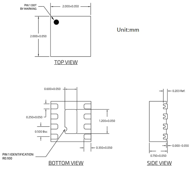 Mechanical Drawing - Guerrilla RF GRF2113 Broadband Gain Block Amplifier