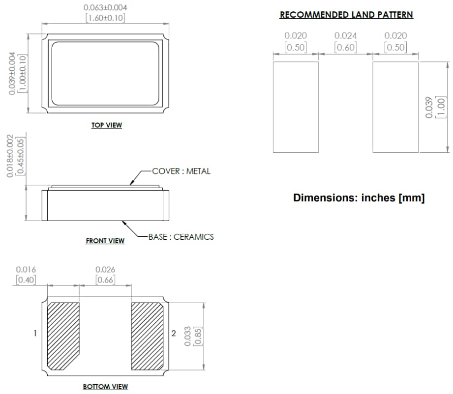 Mechanical Drawing - Abracon ABS05N Crystals