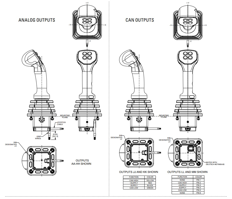 Mechanical Drawing - OTTO HJLG3 Joysticks