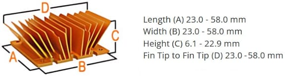 Mechanical Drawing - Advanced Thermal Solutions maxiFLOW™ Power Brick Heat Sinks