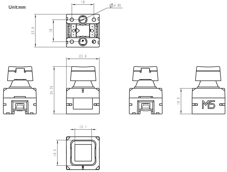 Mechanical Drawing - M5Stack Chain Key